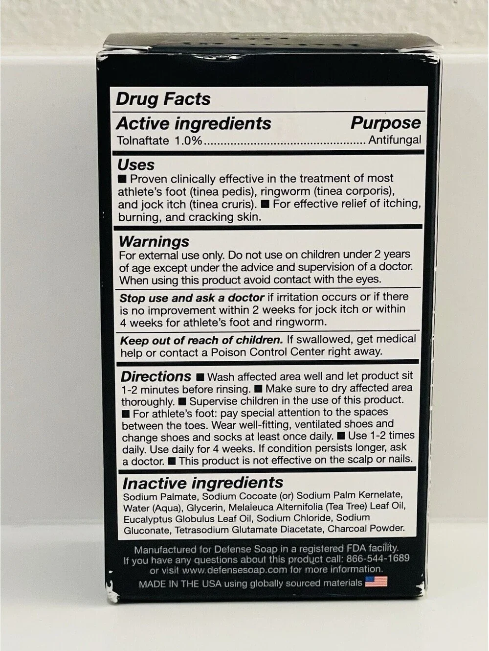 Defense Antifungal Bar Soap W/Tea Tree & Eucalyptus Oils - Medicated Formula